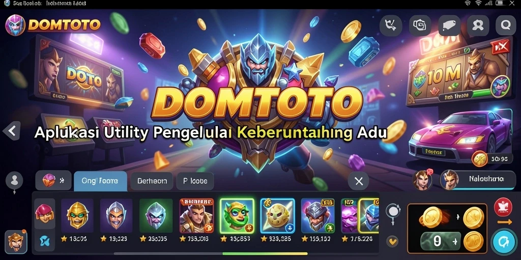 Ilustrasi tampilan aplikasi DOMTOTO dengan fitur pengelolaan angka.