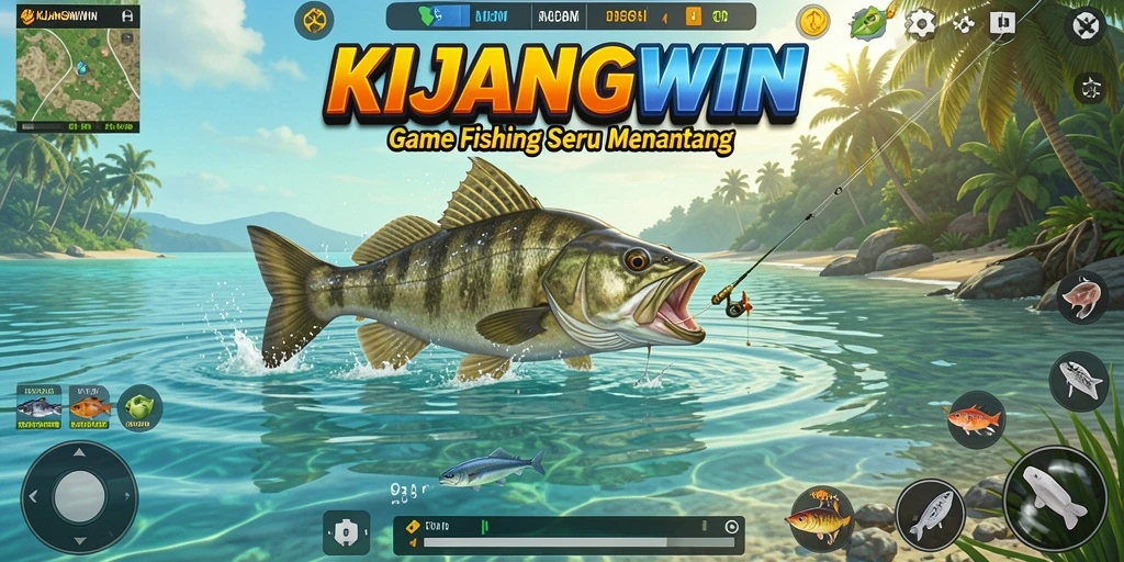Gameplay seru KIJANGWIN dengan berbagai ikan yang menantang.