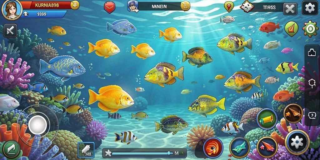 Screenshot gameplay permainan Tembak Ikan KURNIA898 yang seru.