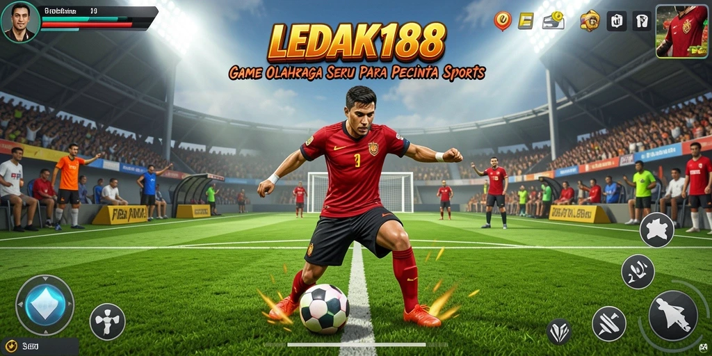 Tampilan gameplay LEDAK188 dengan aksi olahraga yang seru.