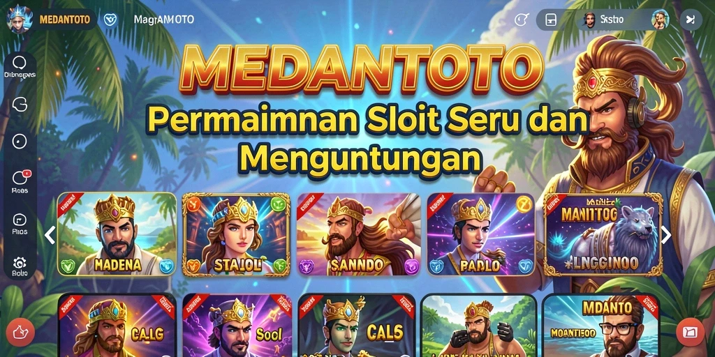 Screenshot utama MEDANTOTO yang menampilkan gameplay Slot yang seru dan menguntungkan.