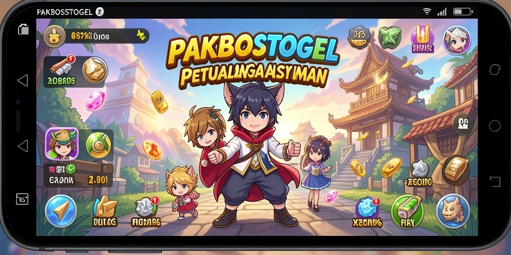 Tampilan gameplay seru PAKBOSTOGEL dengan karakter anime menarik.