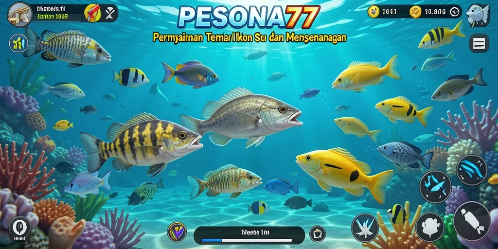 Tampilan gameplay PESONA77 yang menarik dengan aksi tembak ikan seru.
