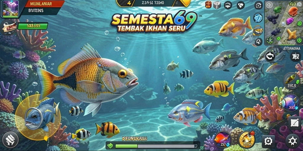 Gameplay seru Tembak Ikan dengan grafis memukau.