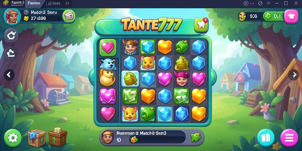 Screenshot gameplay TANTE777 menampilkan keseruan menyusun kombinasi Match-3.